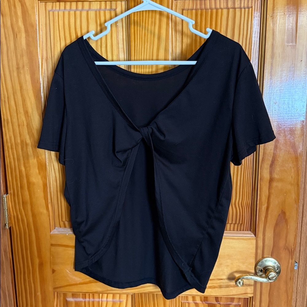 Open back black tee